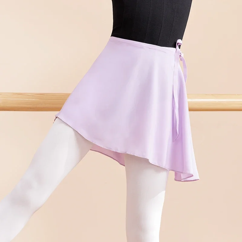 New Girls Ballet Skirts Lace-up Chiffon Skirts Dance Skirts Kids One Piece Skirts Chilldren Ballet Practice Dancing Skirts