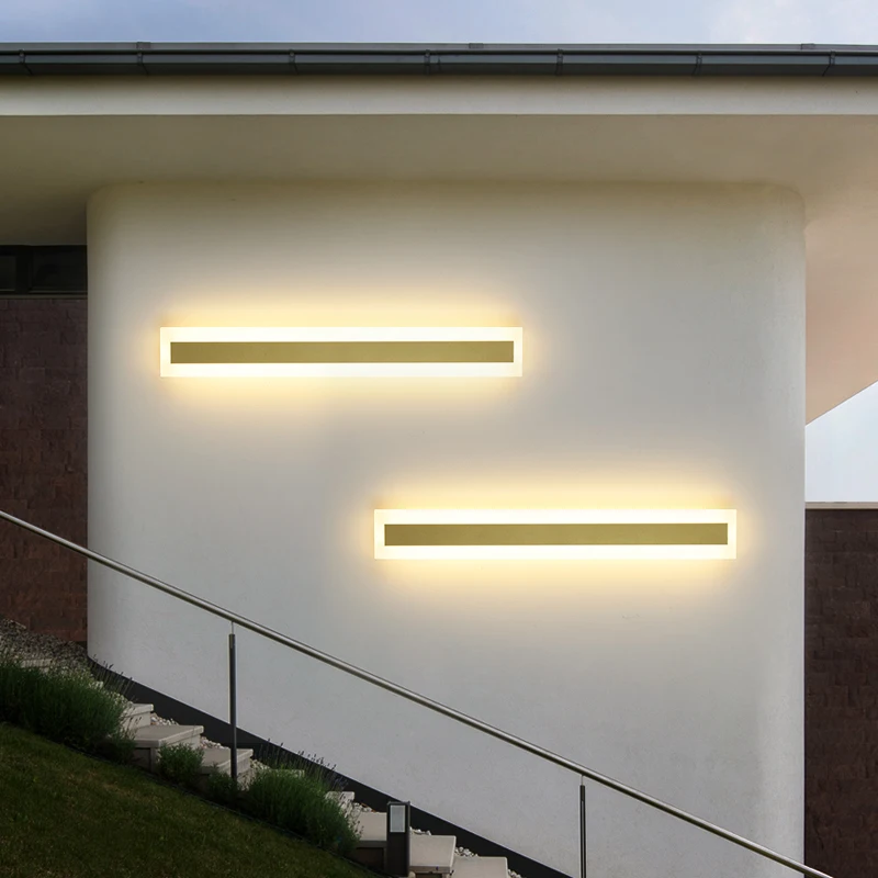 Lampada da parete lunga a LED, da esterno, impermeabile, IP65, da giardino, illuminazione decorativa, moderna, balcone, Villa,110v 220v