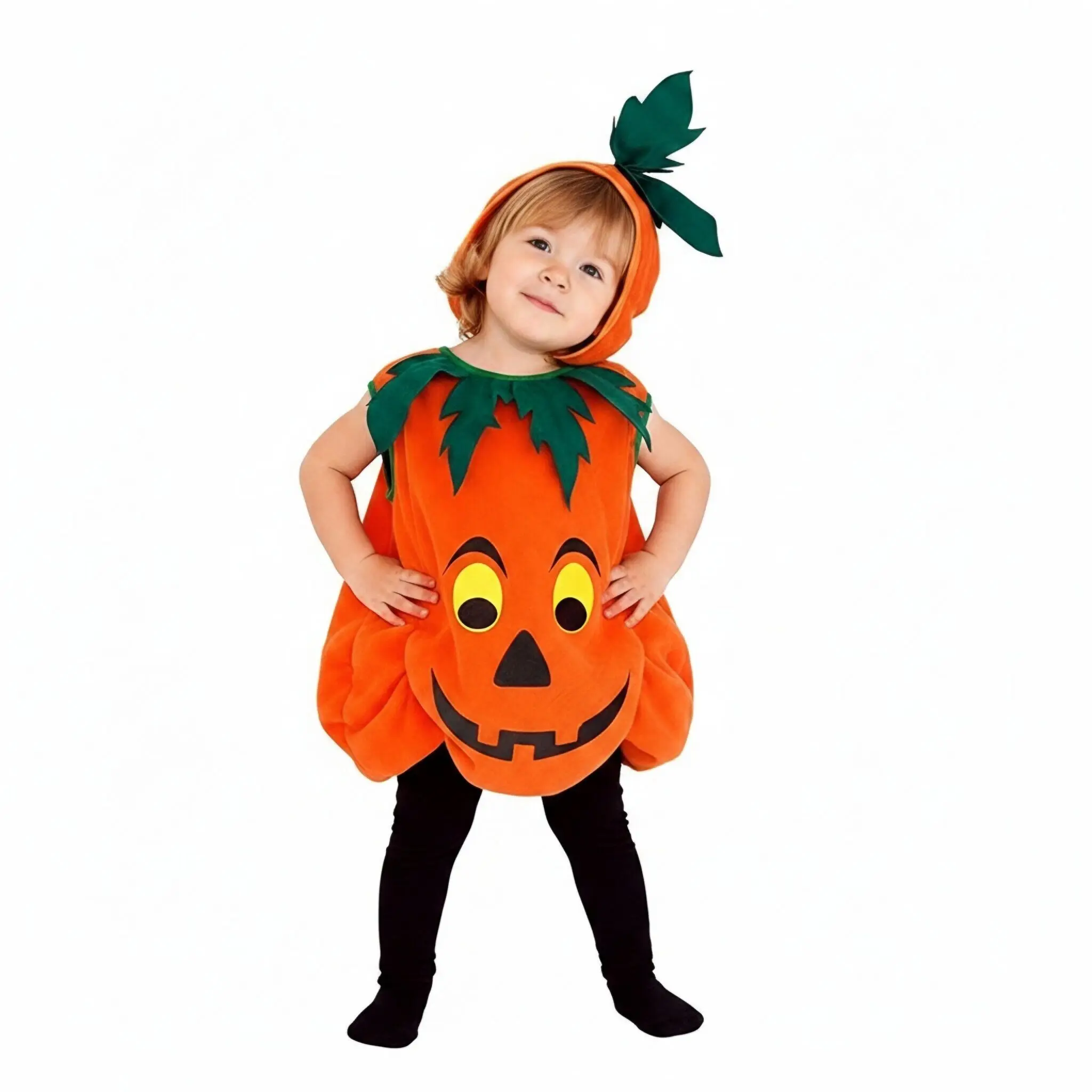 Girls Boys Pumpkin Costume With Hat Kids Halloween Cosplay Costume Children Cosplay Stage Performance Party Clothing image 5