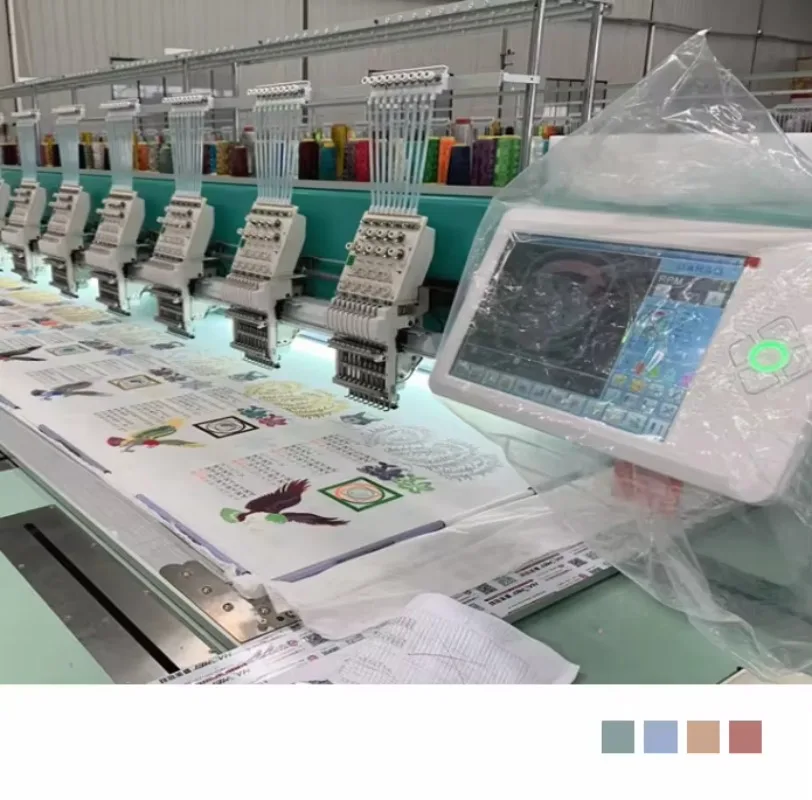 Computerized Multi Needle Embroidery Machine Commercial Equipment for Apparel and Cap Manufacturing
