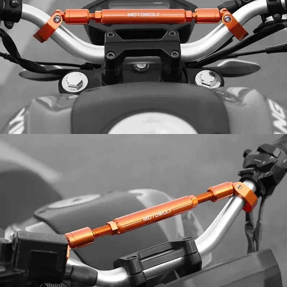 22mm Aluminum Motorcycle Reinforced Crossbar Balance Handlebar Extender Extension Moto Phone GPS Spotlight 22mm Mounting Bracket