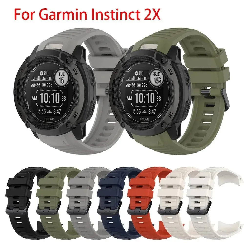 Garmin Instinct 2X سوار معصم من السيليكون بحزام من الفولاذ المقاوم للصدأ الإصدار الرسمي مناسب للمعدات الخارجية على الطرق الوعرة