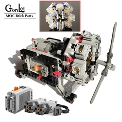 NEW Technical Mechanical Series MOC Kits 8-Cylinder Radial Aircraft Engine Assembly Building Blocks Bricks Model Toys Gifts