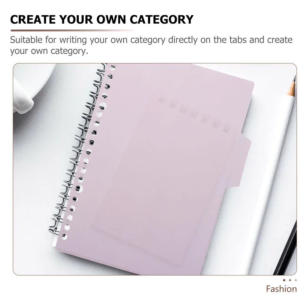 

12 Sets Plastic Dividers Note Pads Punched Binder Tabs Loose Leaf Page Markers Notebook File Dividers Index Classified Labels
