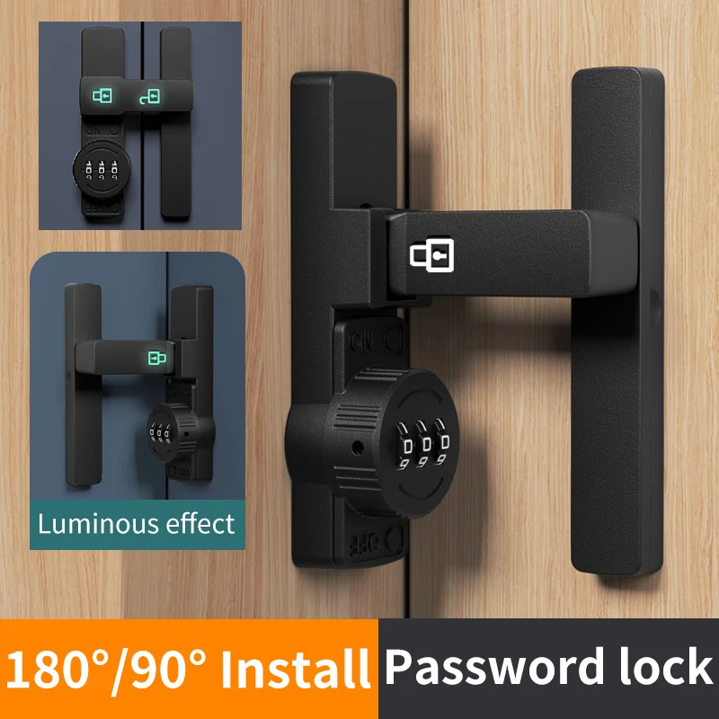 Non-Punch Cabinet Door Lock Anti-Theft Double-Open Password Lock File Lockers Sliding Door Lock