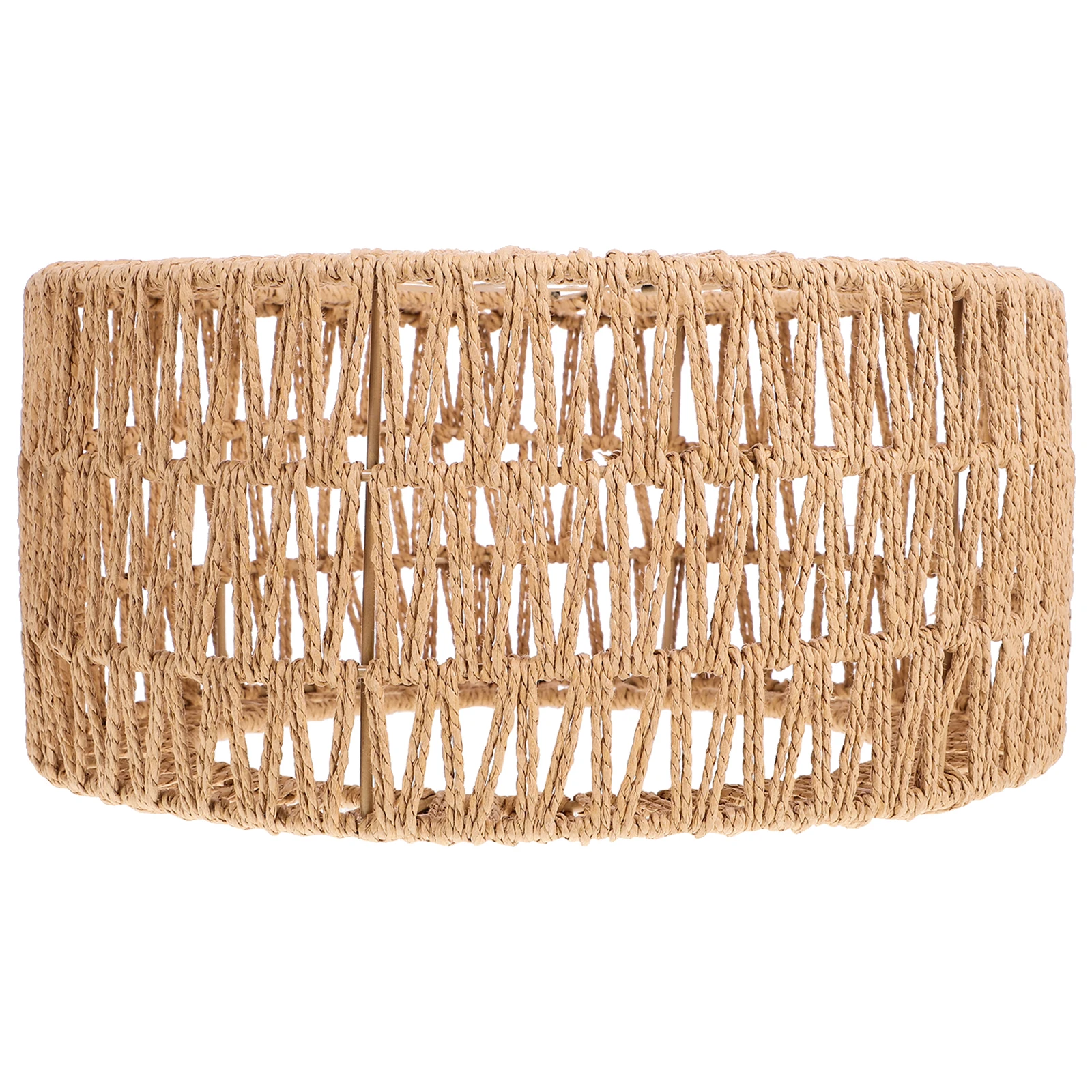 

Rustic Straw Rope Lampshade Small Yellow 15cm Diameter Braided Cover Pendant Ceiling Lighting Supply Indoor Decor Retro Style