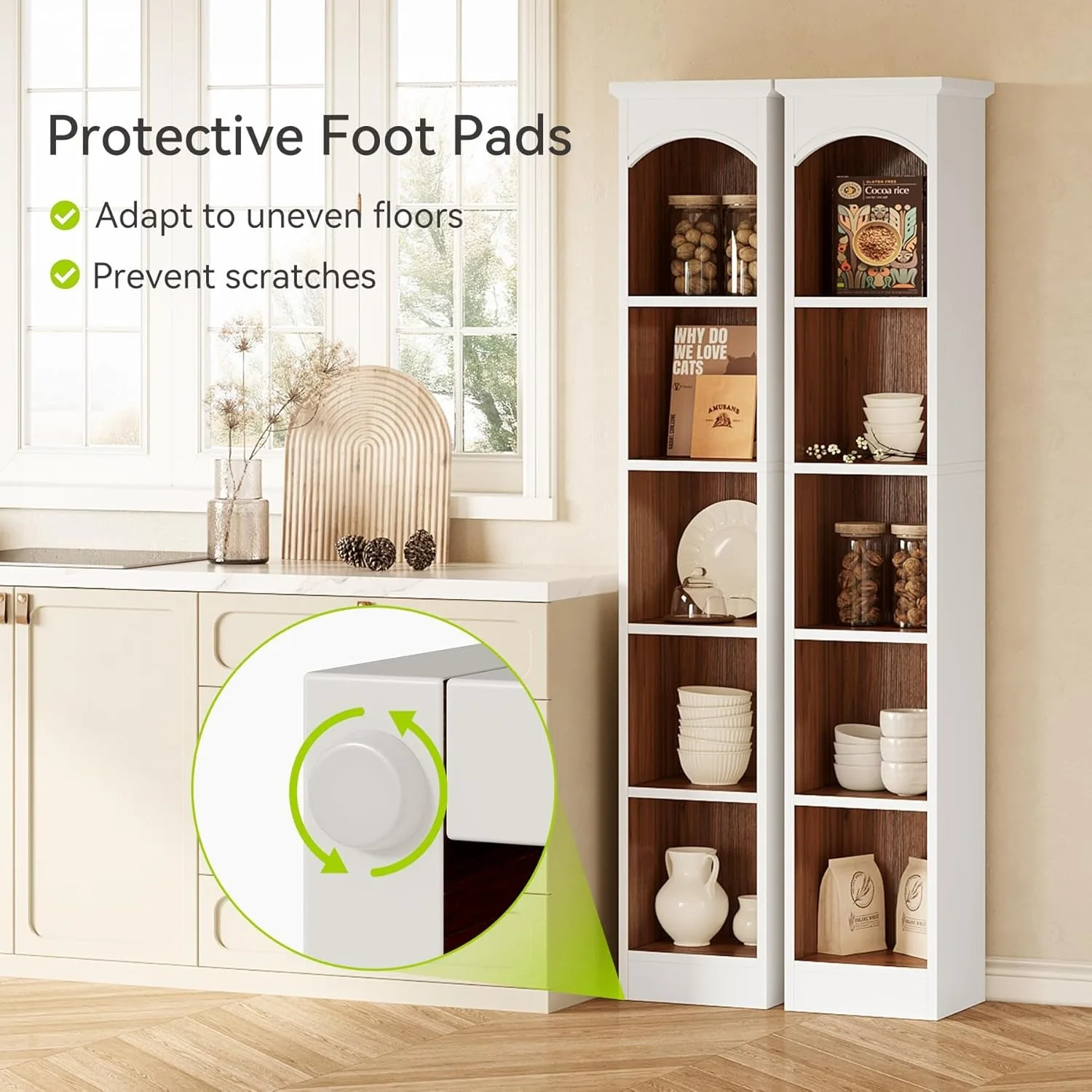 رف كتب بطول 70.9 بوصة من LITTLE TREE، خزانة كتب مفتوحة من 5 طبقات مع مكعبات، أرفف كتب مع مساحة تخزين، خزانة كتب للمكتب المنزلي