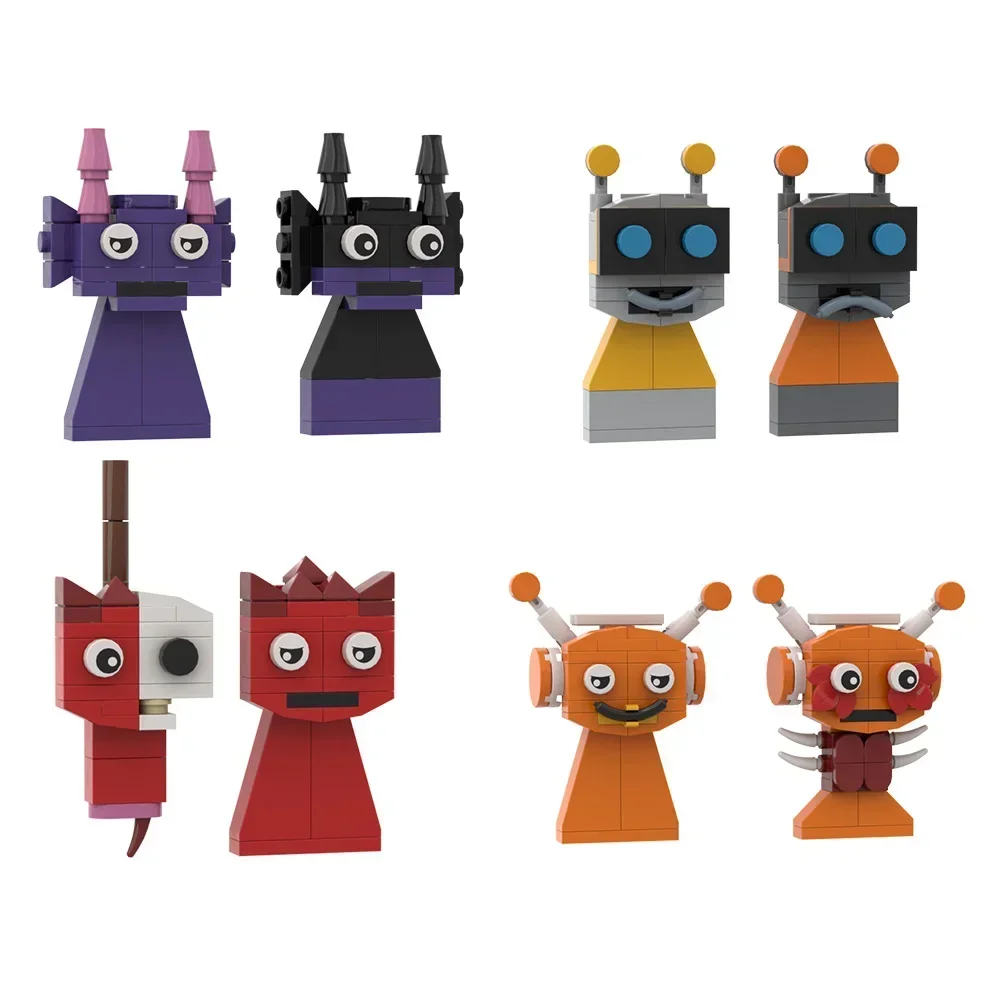 Gobricks MOC Incrediboxs Sprunkis cegły Horror Movie Incredibox Sprunki klocki Horror gra figurki zabawki prezent dla dzieci