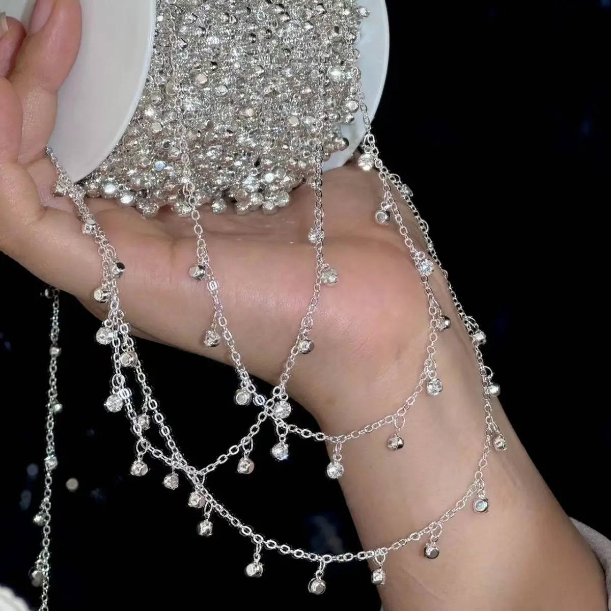 

Новая цепочка с розовыми, фиолетовыми, синими, красными, белыми стразами, медная цепочка с железным покрытием для женских ожерелий, аксессуары для изготовления ювелирных изделий своими руками