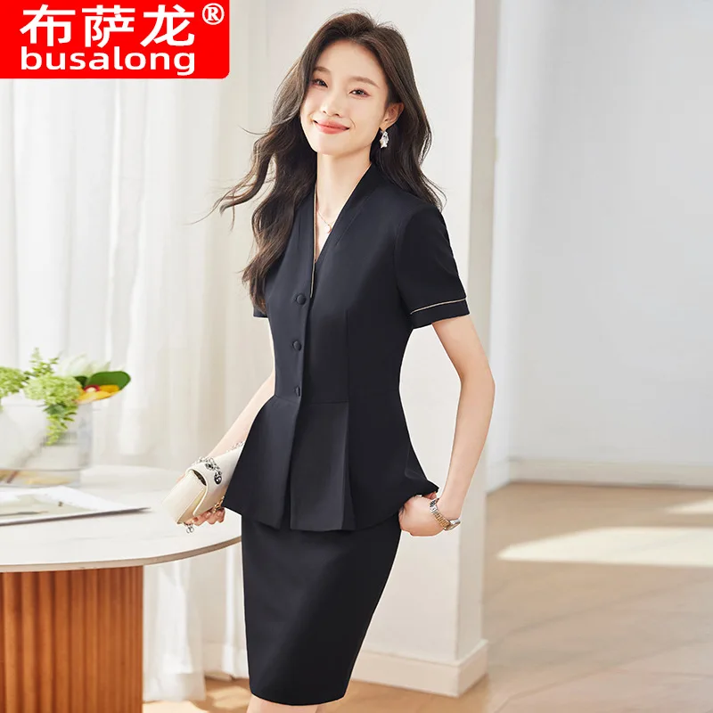 Business Suit Women's Beauty Salon Front Stage Work Wear Clothes High Sense Temperament Commute Fashion Small Suit Jacket