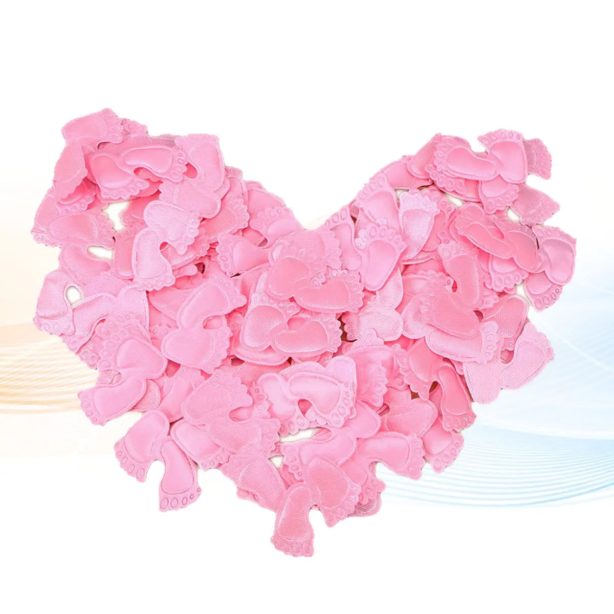 100 قطعة من القماش الصديق للبيئة لبصمة القدم الوردية لاستحمام الطفل وأعياد الميلاد وديكور قصاصات القدم وطباعة القدم