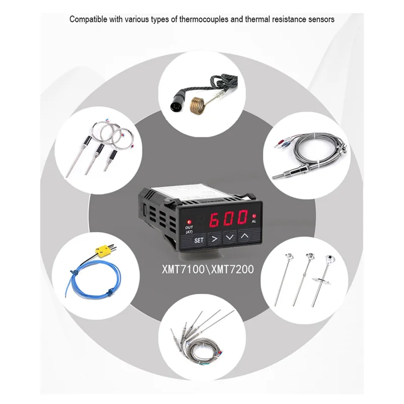 

【Best Selling】XMT-7200 Built-In 5A Solid State Relay XMT7100 PT100 ENAIL Temperature Control Box