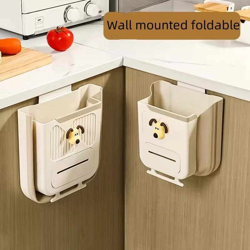 Mülleimer für die Küche zu Hause, faltbarer, an der Wand montierter Mülleimer, kein Biegen, großer Desktop-Mülleimer, hängender Stil, leicht zu reinigen