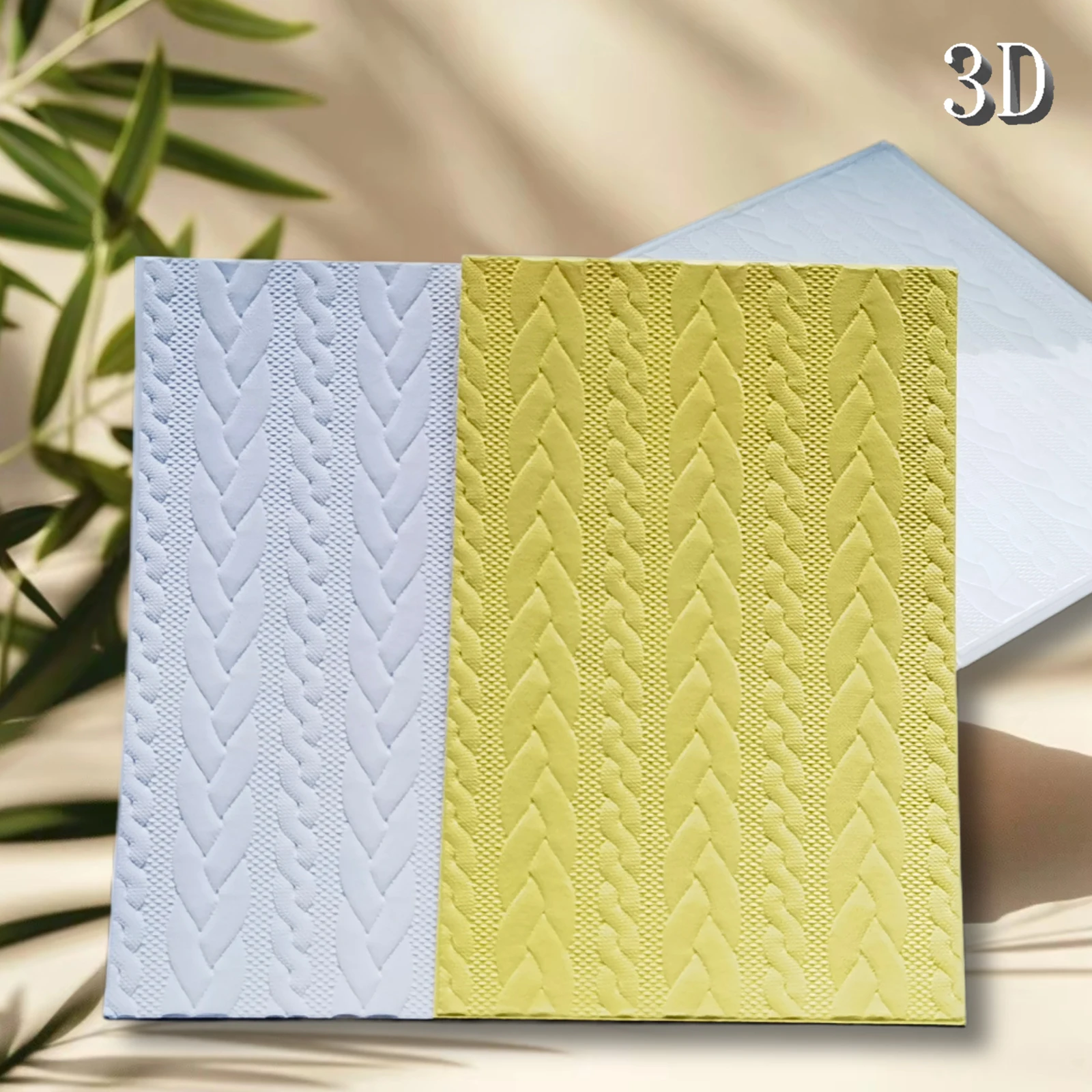 1pc newly arrived 3D embossing folder - natural woven rattan texture background, convenient embossing for making cards and scrap view 6