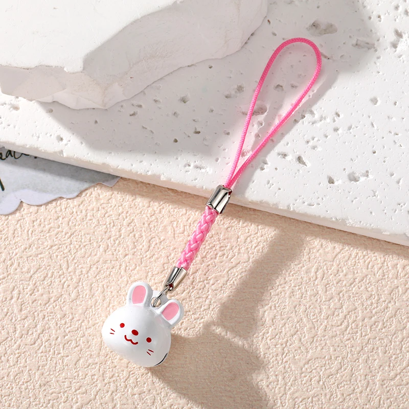 1pc/3pcs Rabbit Panda Cat Mouse Animal Keychains Keyring For Women Children Bell Can Sound Cute Onigiri Bag Box Cellphone Chain