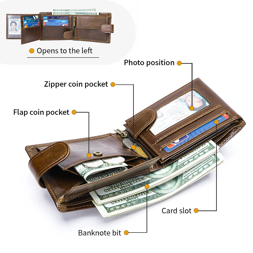 WESTAL RFID Designer Wallet الرجال جلد طبيعي RFID المحفظة الجبهة عملة جيب محفظة المال حقيبة جلدية حامل البطاقة المحفظة للرجال