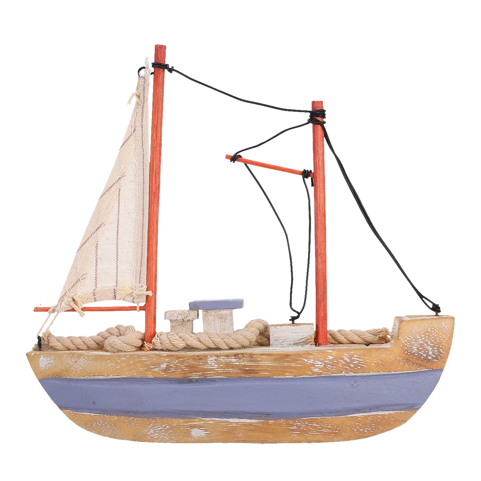 Mediterranean Style Wooden Sailboat Decoration for Table Car Office Bedroom Fishing Boat nament Nautical Party Props