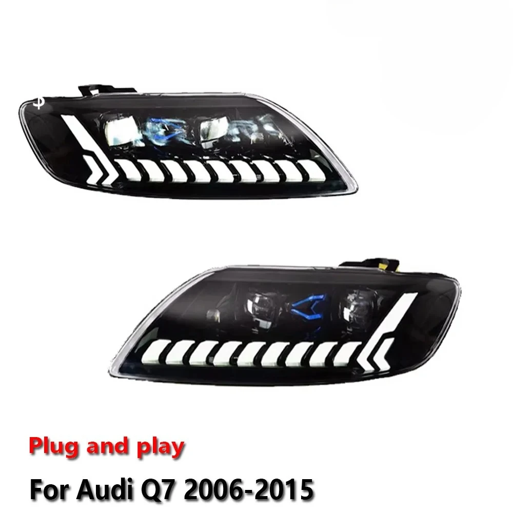 

Светодиодные фары в сборе для Audi Q7 2006-2015: противотуманные фары, ДХО, стоп-сигналы, указатели поворота, подключение Plug and Play
