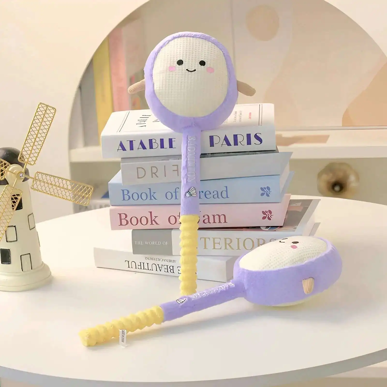 Raquette de Badminton en peluche de 38CM, jouet mignon, équipement de sport pour la vie réelle, poupée en peluche douce, décoration de la maison, cadeau Souvenir Kawaii