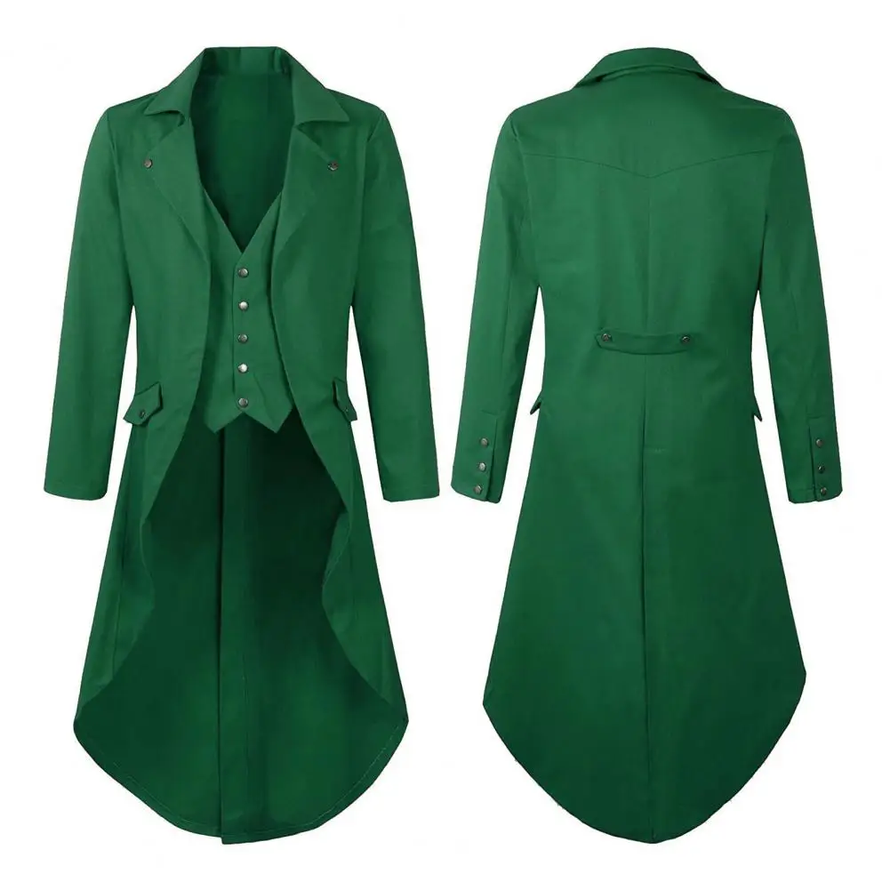 

Men Steampunk Medieval Jacket Victorian Cosplay Costumes Single Breast Gentleman Vinatge Long Tailcoat Coat ﻿