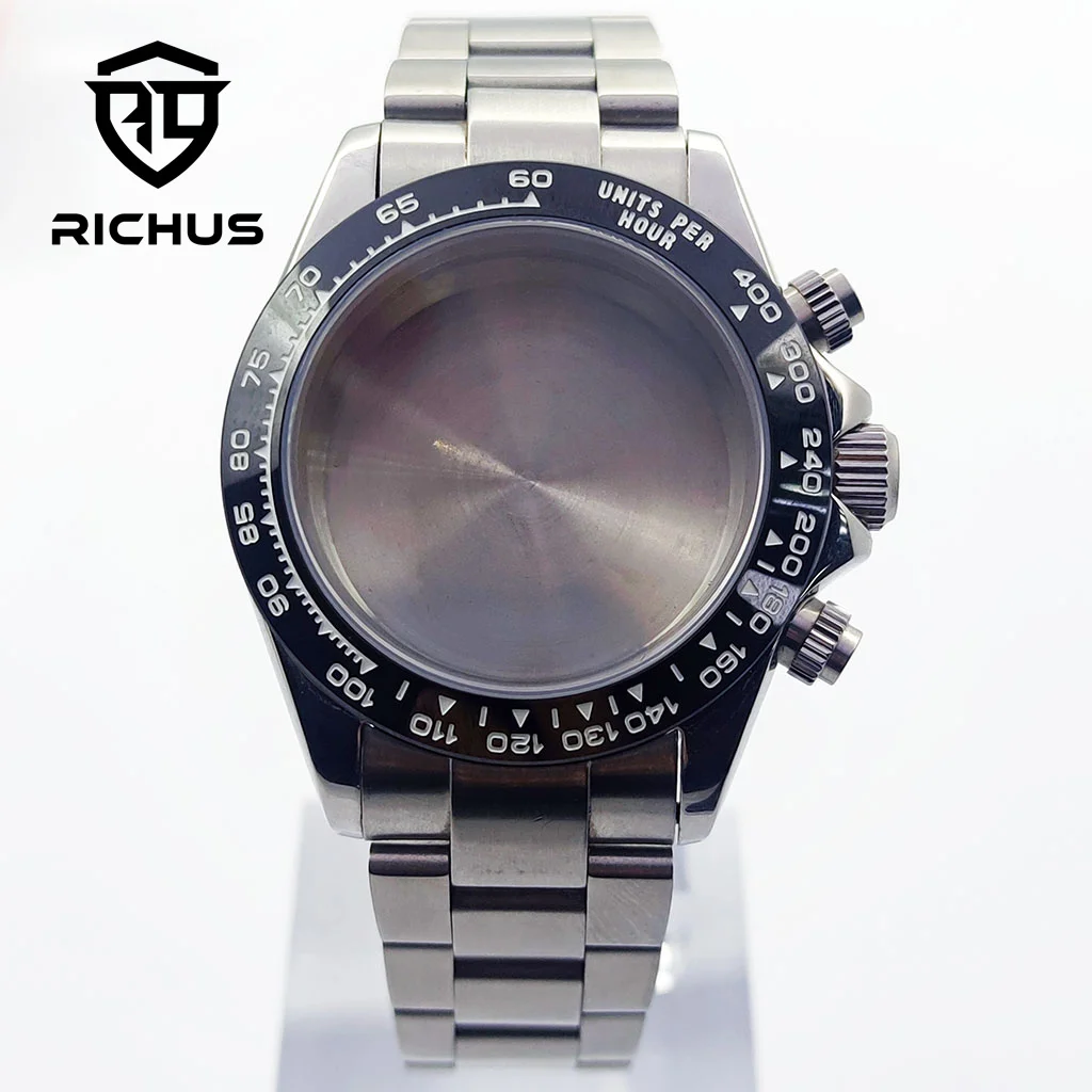 

Серебряный корпус часов RICHUS 39 мм с матовым ремешком и минеральным стеклом, подходит для кварцевого механизма VK63, аксессуары для часов