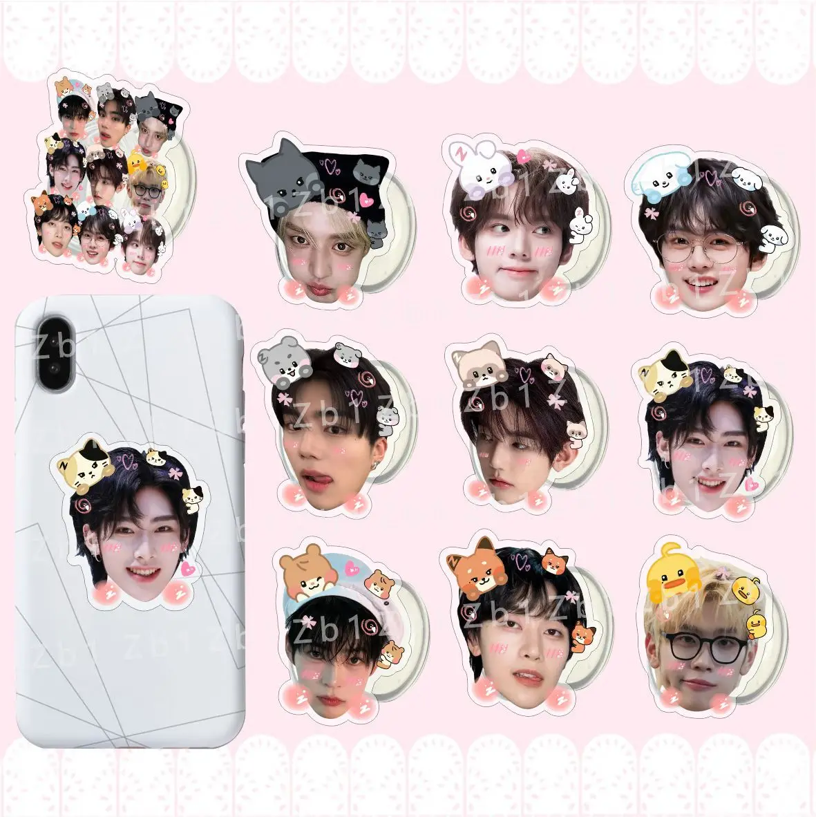 KPOP ZB1 حامل هاتف أكريليك Zeroni كارتون SMARTTOK ZhangHao ريكي ZEROBASEONE YuJin MATTHEW HANBIN هدايا المشجعين