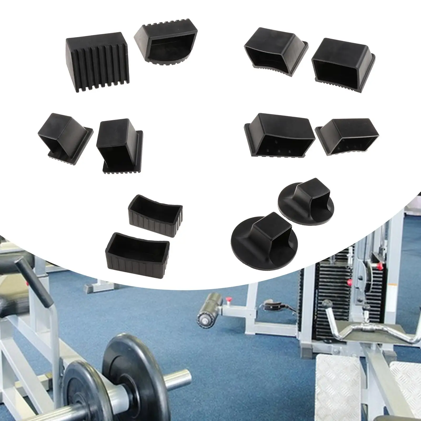 قطعتان من غطاء نهاية الأنبوب، جهاز تمرين سهل التركيب، واقيات غطاء القدم غير القابلة للانزلاق