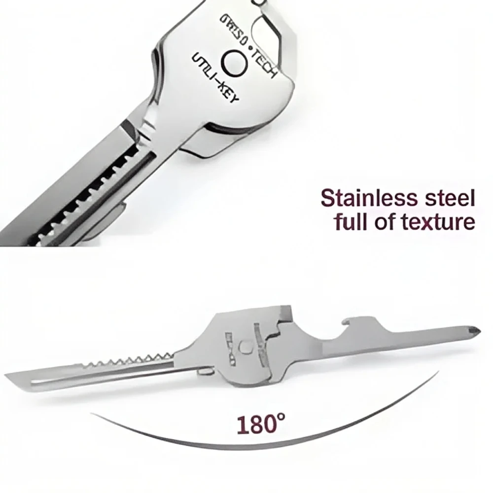 Outdoor Multi-function Tool Combo Set Self-defense Portable Mini Knife Bottle Opener 8-in-1 Keychain Edc