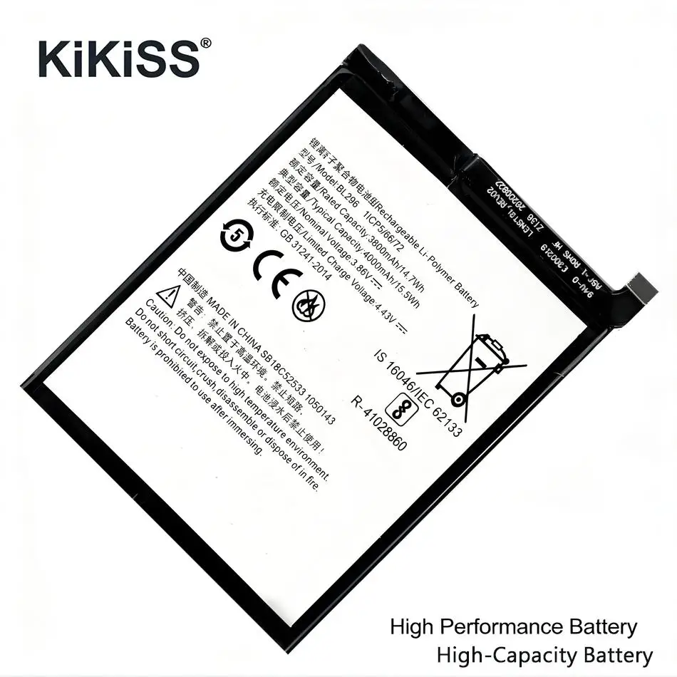 

Высокоемкостная стабильная батарея BL296 для мобильных телефонов, 4000 мАч, для Lenovo Z6 L78121 Pro L78051