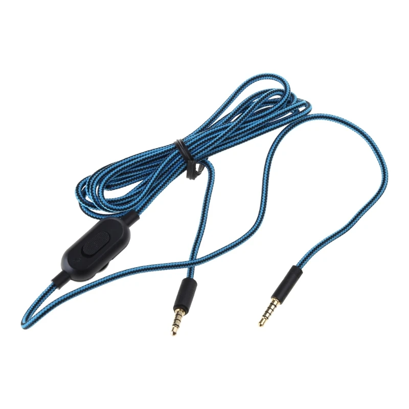 L74B Braided Cable Extension Cord for GPRO G233 G433 Headset Wire with Mute Volume Control Corrosion Resistant Connector