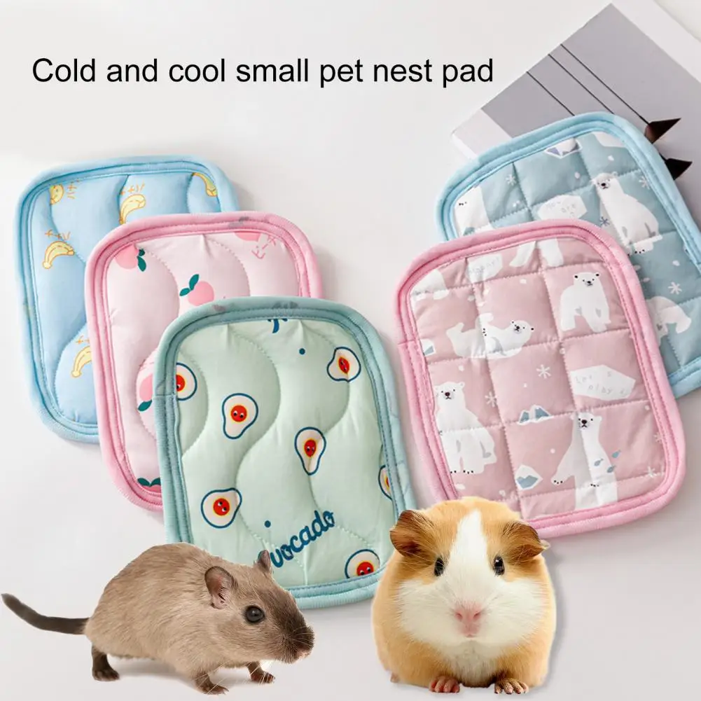 

Soft Small Animal Mat Non-slip Hamster Pad Cool Feeling Cartoon Cooling Ice Cloth Hamster Sleeping Cushion House Pet Supplies