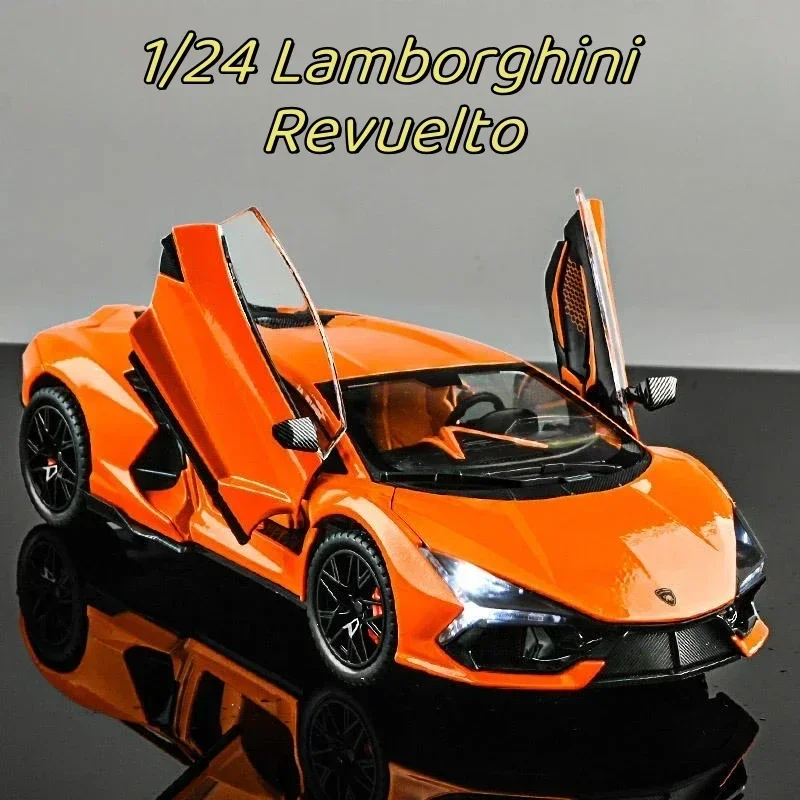 New 1:24  Revuelto Supercar Alloy Car Diecasts &Toy Vehicles Metal Toy Car Model Sound and Light Collection Christmas