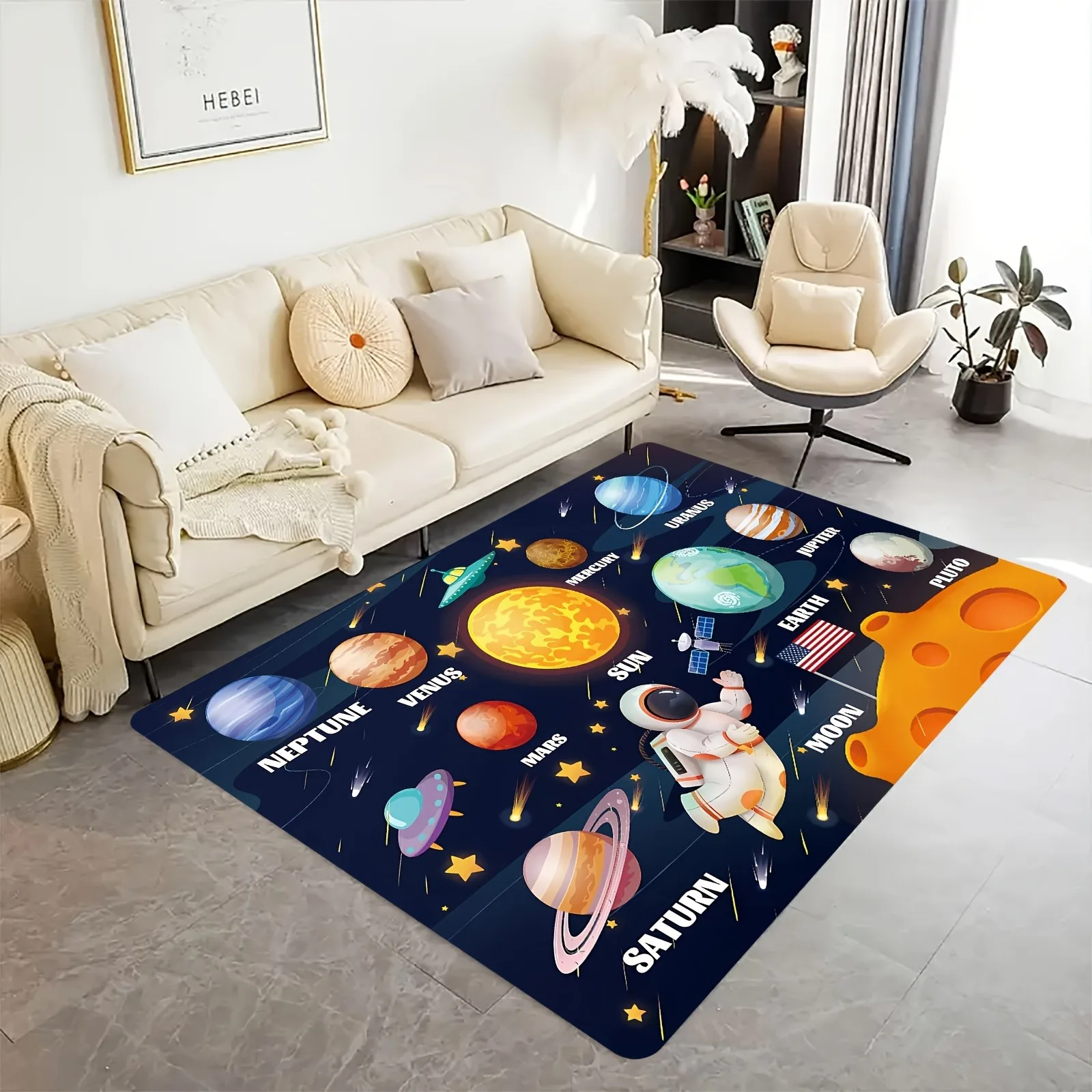 

1PC Planet Kitchen Rugs Non-Slip Home Door Mats Pop design Bathroom Rugs Bath Mat Carpet for Home Sink Laundry Decor