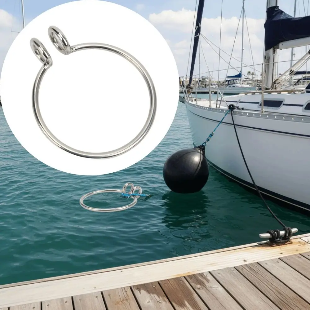 

8mm Size Marine Anchor Retrieval Ring Polished Finish Silver Color Stainless Steel Ring Stainless Steel Welded Construction