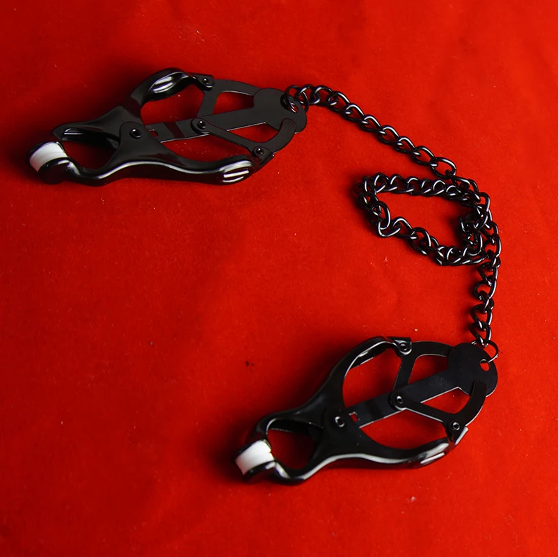 All Metal Intense Nipple Cover Clamps on Chain,Grip Tight Breast Clit Clip,BDSM Sex Toys for Couples,Adult Games