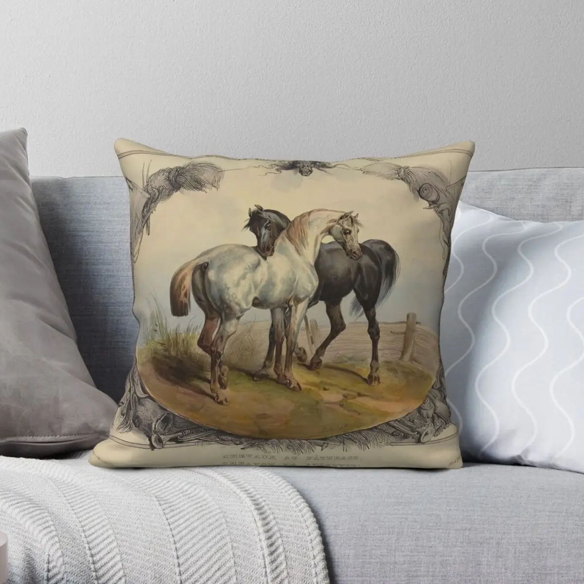 

Квадратная наволочка Victor Adam Horses Lithography, полиэстер, лен, бархат, декор на молнии с принтом, чехол для подушки, оптовая продажа, 18 дюймов