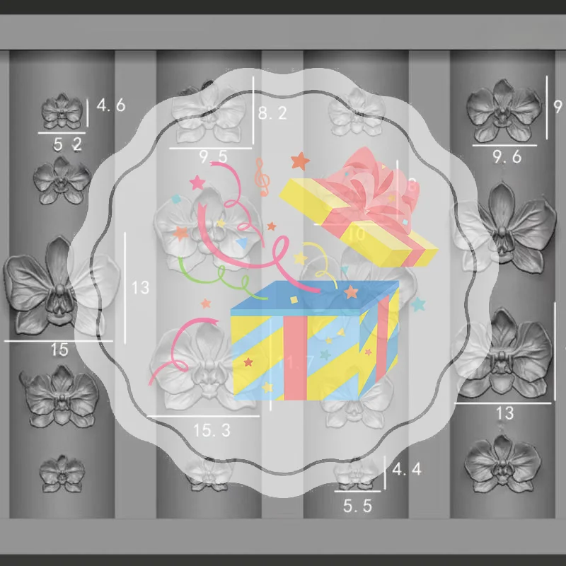 

3D Phalaenopsis Flower Silicone Nail Mold DIY Sweet Butterfly Orchid Flower Design Manicure Template Carving Nail Art Mold Tools