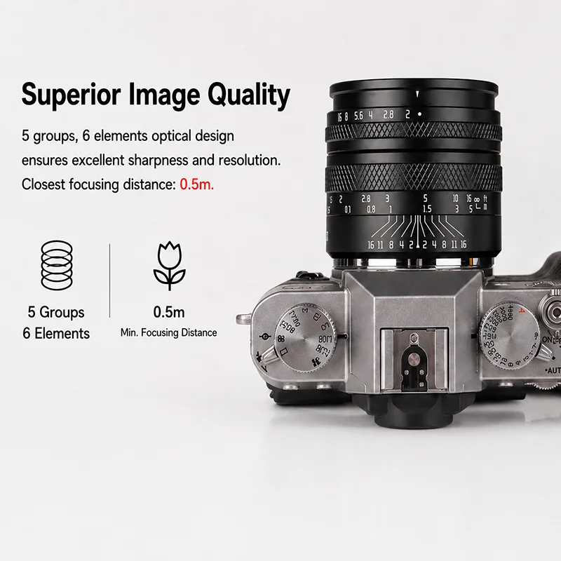 AstrHori 50mm F2 Full Frame Large Aperture Portrait Lens for Sony E Fuji FX X-T5 Canon RF R50 R10 Nikon Z Z50II Z5 Camera Lens