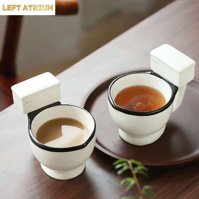300ml Creative and Quirky Ceramic Cup Novel and Interesting Gift Toilet Ceramic Cup with Handle Coffee and Ice Cream Cup