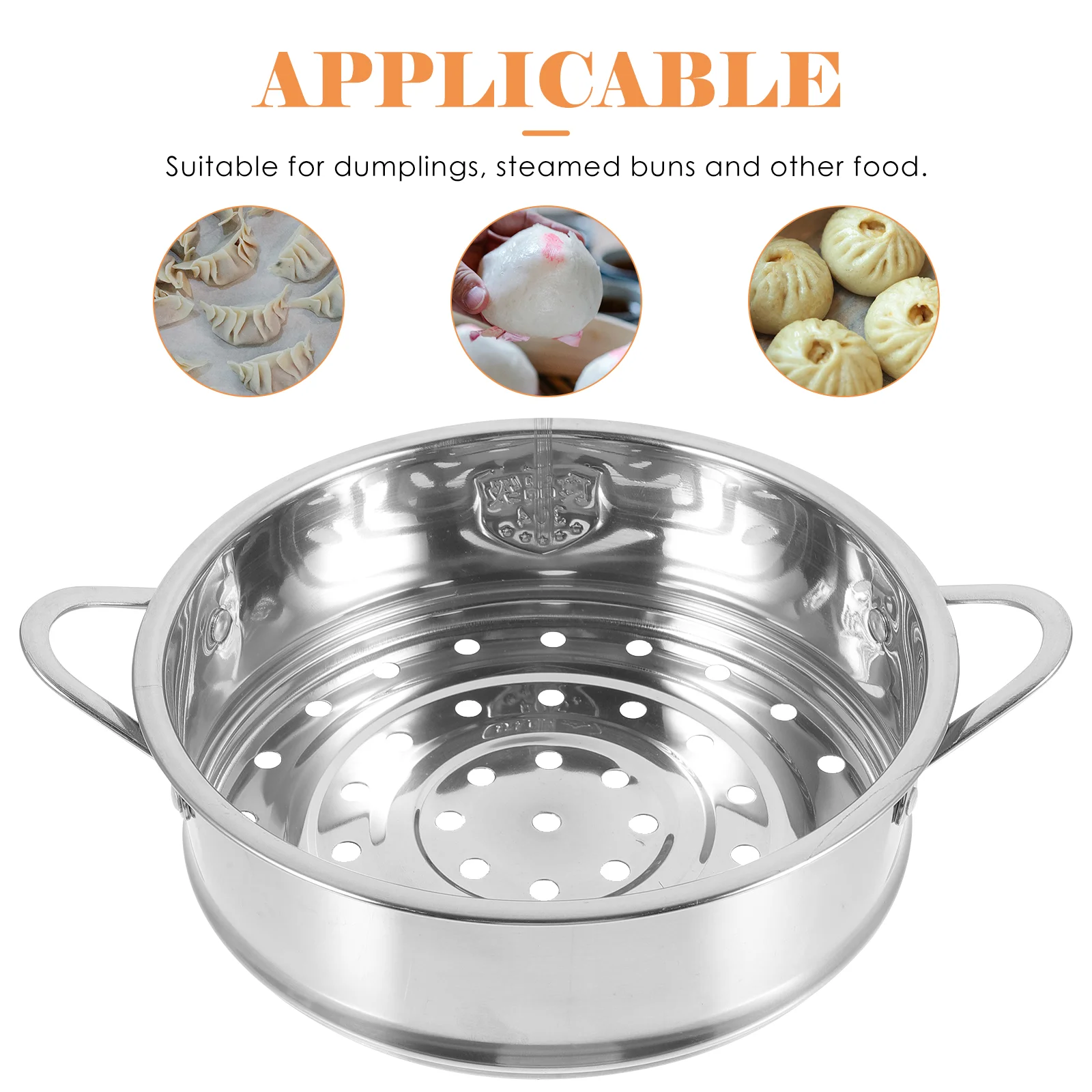 16 Cm Handle Bun Steamer Kitchen Camping Cookware Stainless Steel Food Basket Grid Baby Microwave