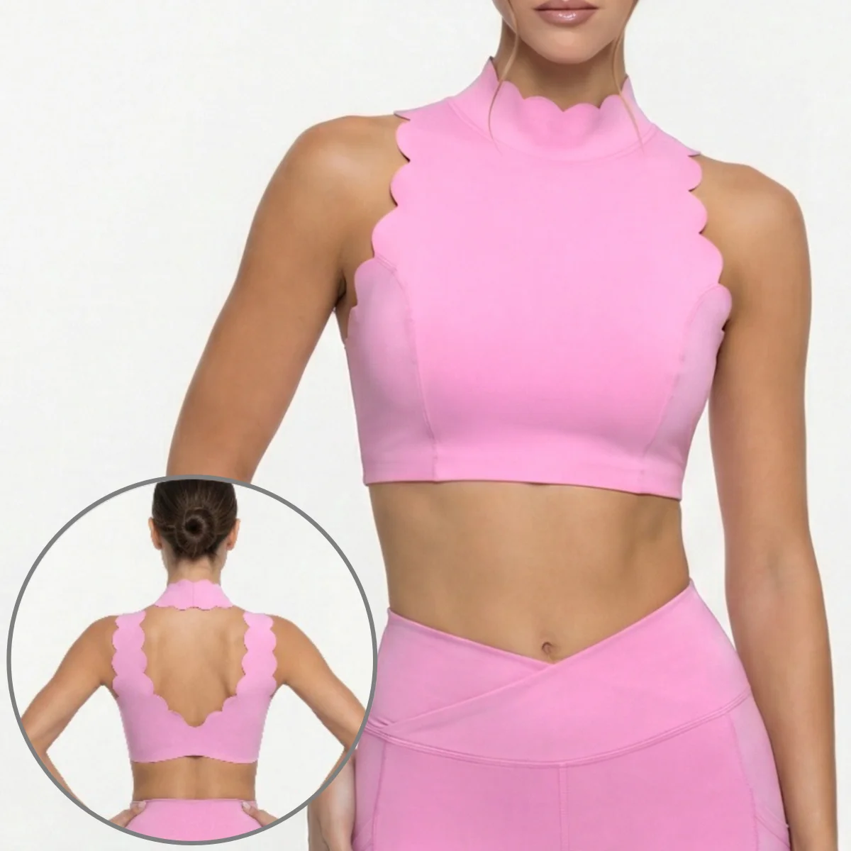 

Sleeveless yoga shirt Neck-wrap Petal backless crop top gym vest Pilates tank top Fitness Sports Bra Running workout tops