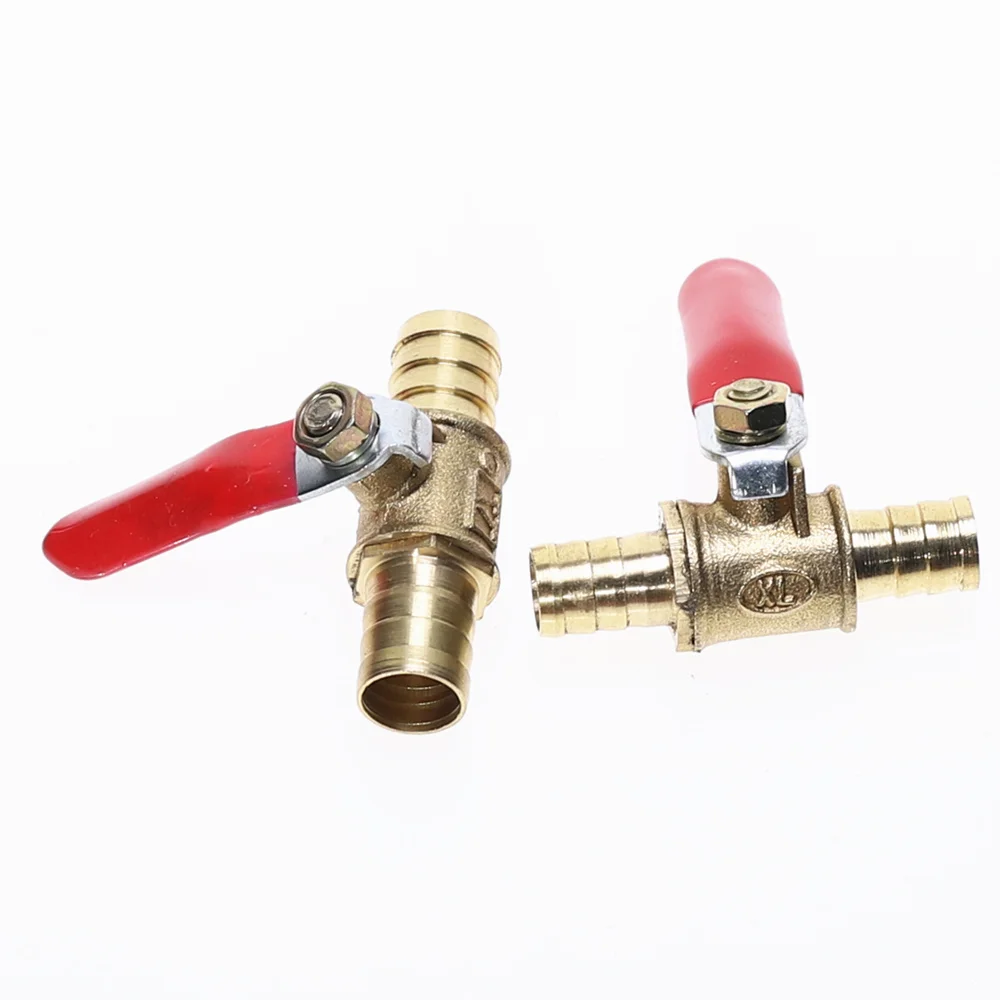 6mm-12mm Hose Barb Inline Brass Water Oil Air Gas Fuel Line Shutoff Ball Valve Pipe Fittings