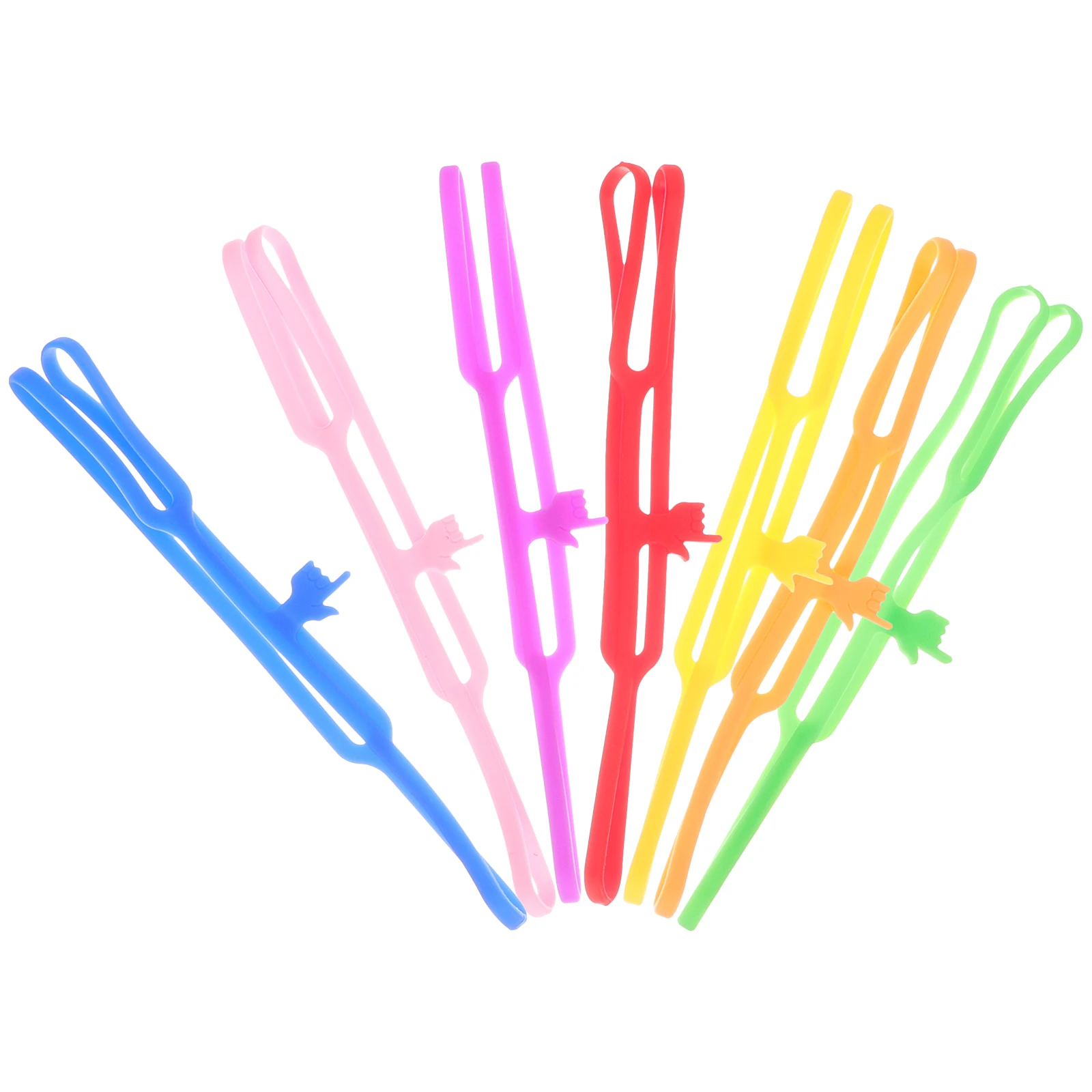 

7pcs Writing Markers Realistic Finger Point Soft Tools for Kids Students Personalized Bookmarks Elastic Page Marks Gifts