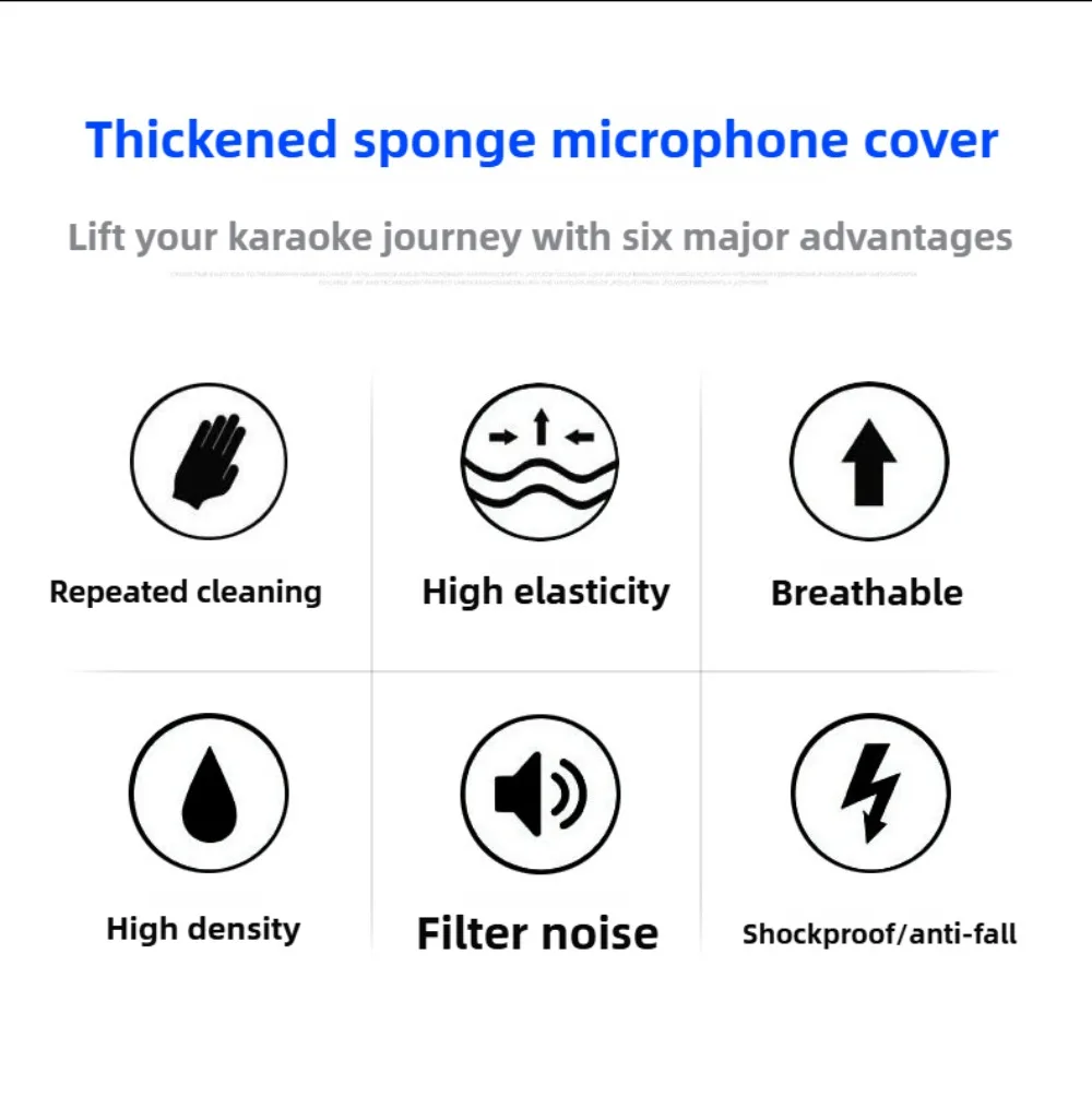For Audio-Technica AT2020/ATR2500/AT2035 Windproof Mic Cover Anti-Pop Noise Reducer Washable Sponge Windscreen Pop Filter