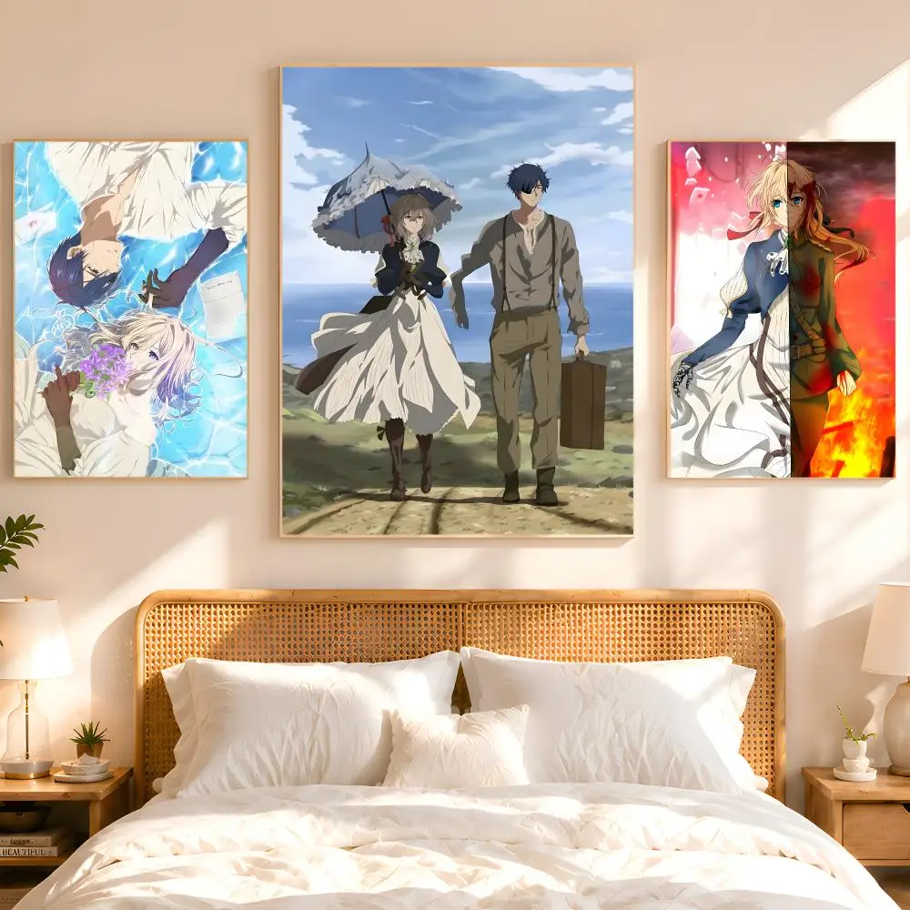 Anime V-Violet Evergarden Poster 1PC HD Matte Peel And Stick Wall Decor For Bedroom Living Room Dorm Office
