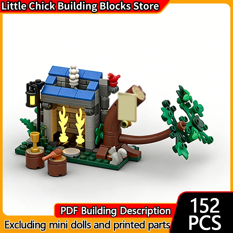 

Street View Model MOC Building Bricks Forestman’s Abandoned Hearth Modular Technology Children Holiday Gifts Assemble Toys Suit