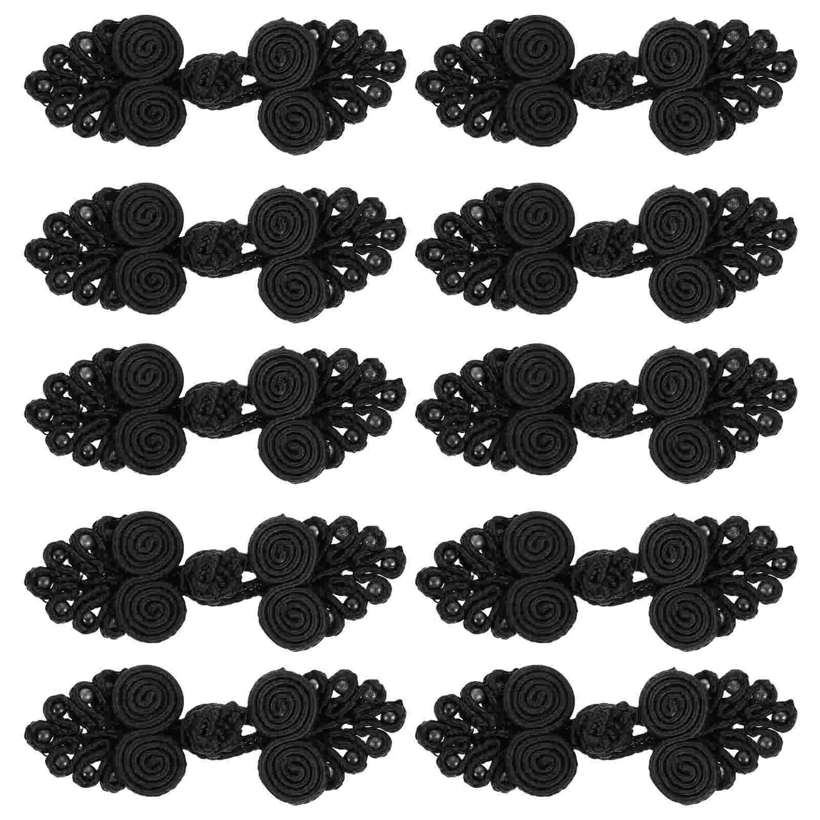 10 Pcs Buckle Coat Closure Buttons Apparel Cheongsam Sewing Chinese Knots Polypropylene DIY Material Bride