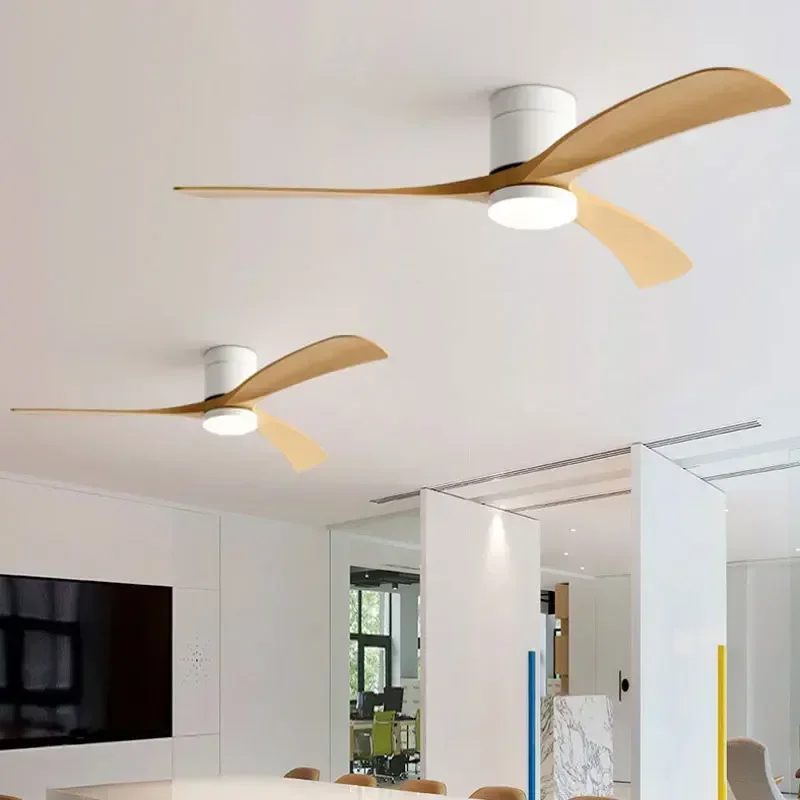 Hot Sale Morden Style Roof Ceiling Seeling Fan 3 Blades Dc Remote Control Inverter Fandelier Wood Ceiling Fan Light 46/56 Inch