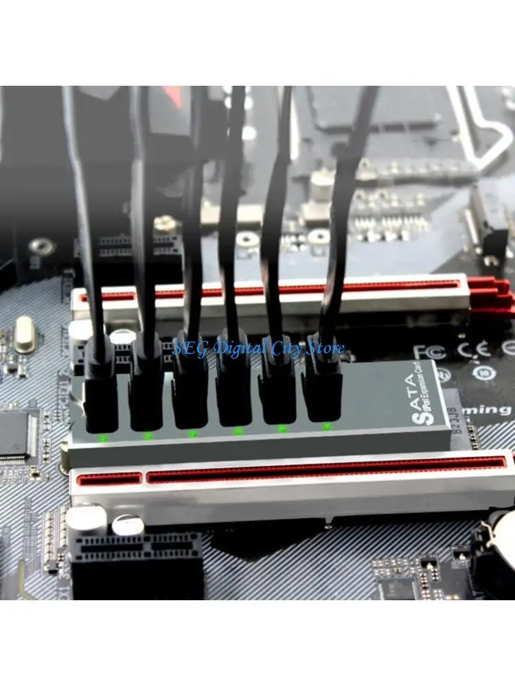 

U75B ASM1166 Chip PCIe to SATA6G 6 Port Expansion Card with 6Gbps Transfer Speed