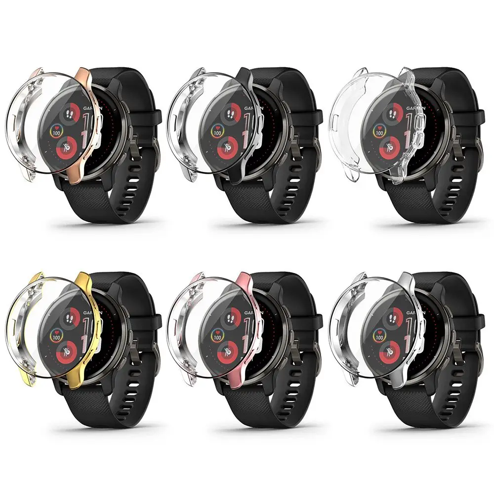 غطاء حماية ناعم للساعة الذكية مصنوع من مادة TPU وواقي شاشة واقٍ لهاتف Garmin Venu 2 Plus